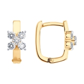 Серьги из золота с фианитами