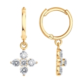 Серьги из золота с фианитами