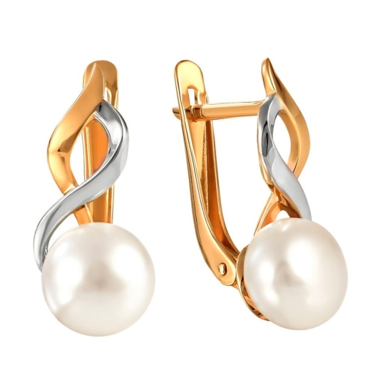 Серьги из золота с жемчугом