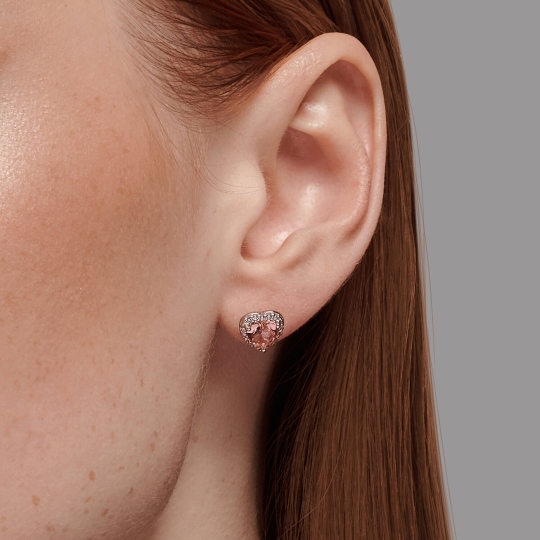 Серьги из серебра с ювелирными кристаллами и фианитами