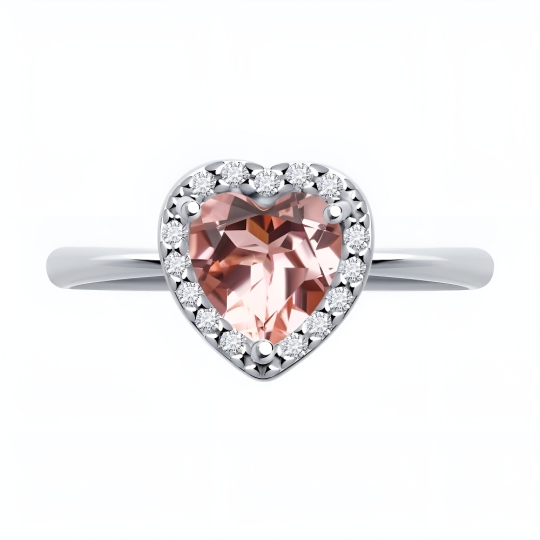 Кольцо из серебра с ювелирным кристаллом и фианитами