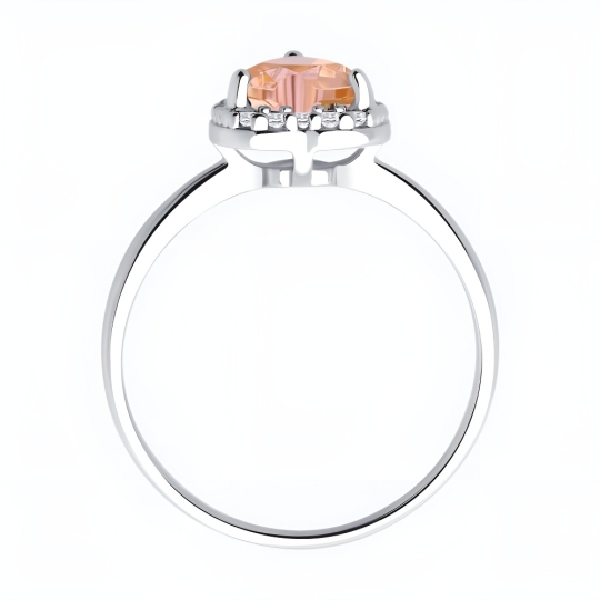 Кольцо из серебра с ювелирным кристаллом и фианитами