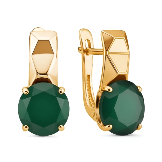 Серьги из золота с ониксами