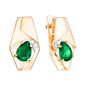 Серьги из золота с турмалинами и фианитами