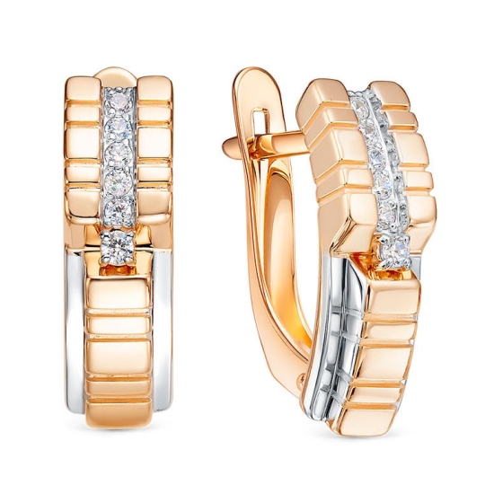 Серьги из золота с фианитами