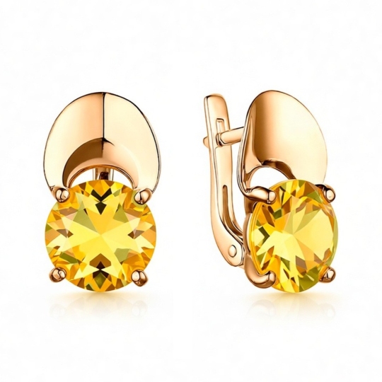 Серьги из золота с султанитами