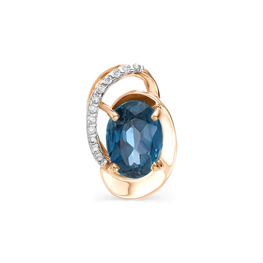 Подвеска из золота с топазом London и фианитами