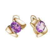 Серьги из золота с александритами