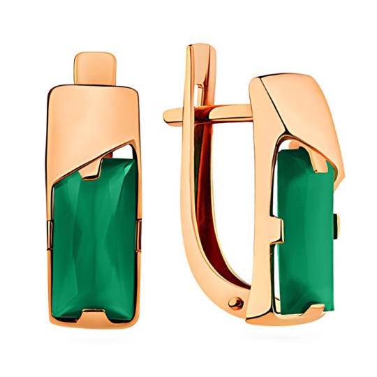 Серьги из золота с агатами