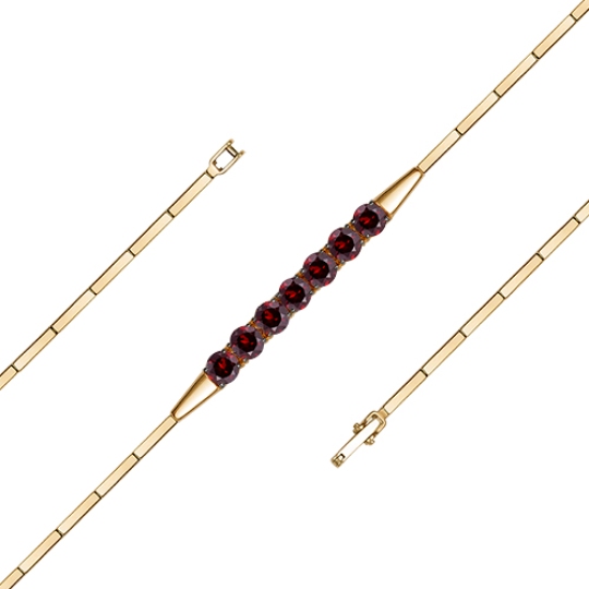 Браслет из золота с гранатами