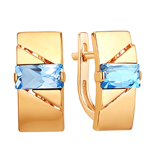 Серьги из золота с топазами Swiss