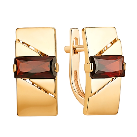 Серьги из золота с гранатами