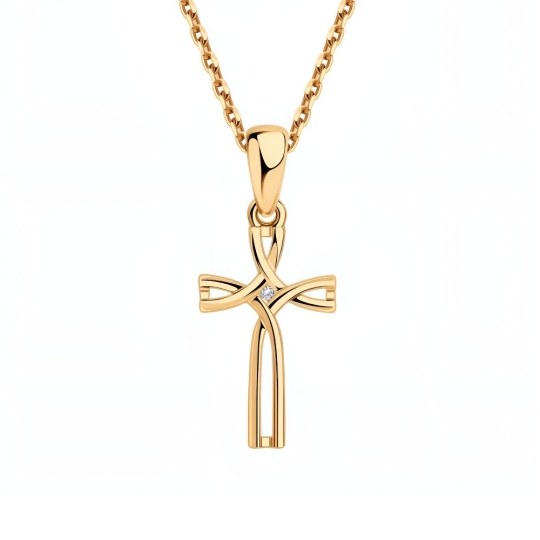 Подвеска из серебра с позолотой и бриллиантом