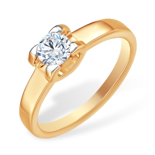 Кольцо из золота с выращенным бриллиантом