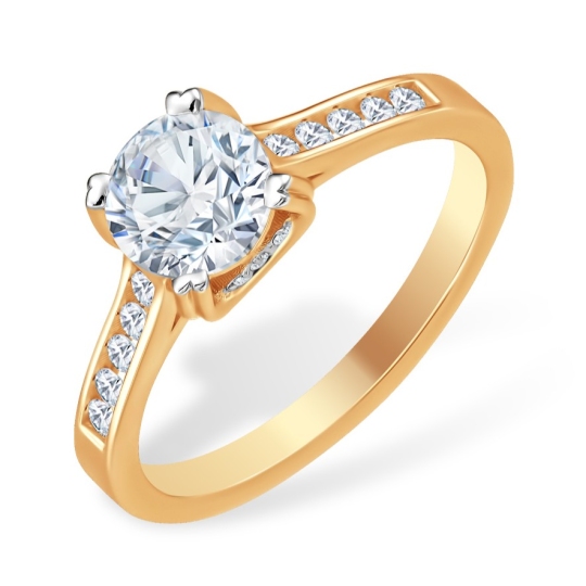 Кольцо из золота с выращенными бриллиантами