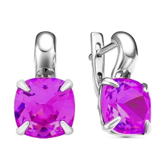 Серьги из серебра с ювелирными кристаллами