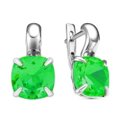 Серьги из серебра с ювелирными кристаллами