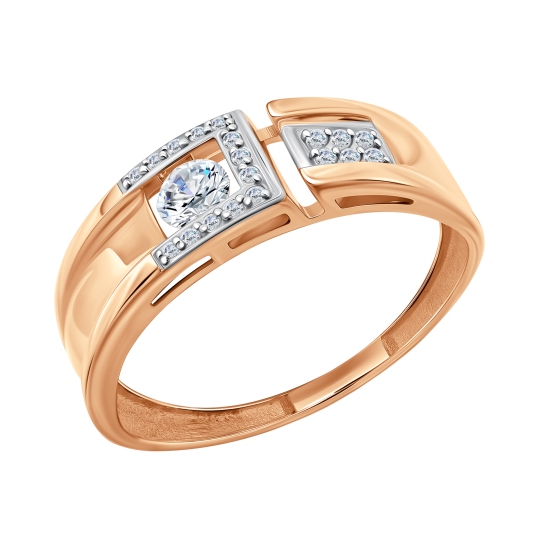 Кольцо из золота с фианитами