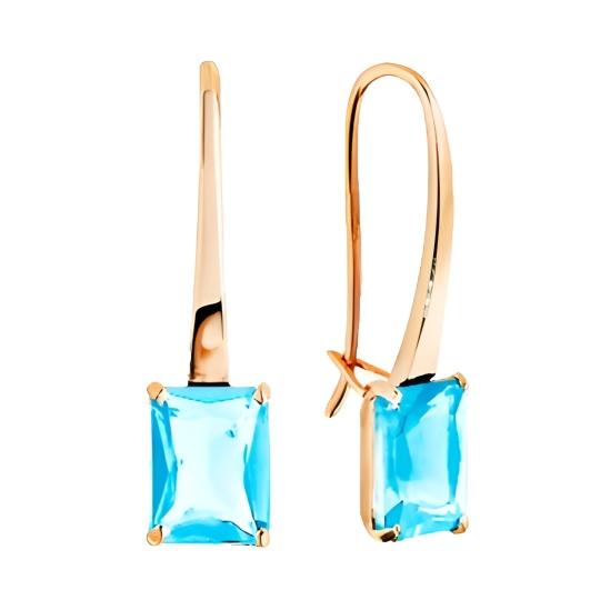 Серьги из золота с топазами Swiss