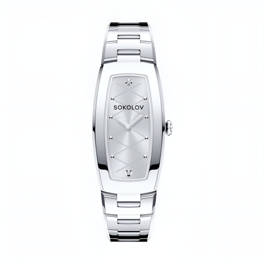 Женские стальные часы с фианитами