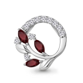 Подвеска из серебра с гранатами и фианитами