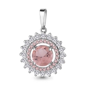 Подвеска из серебра с ювелирными кристаллами и фианитами