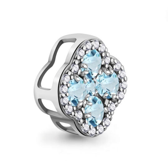 Подвеска из серебра с топазами Sky и фианитами