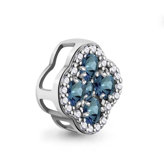 Подвеска из серебра с топазами London и фианитами