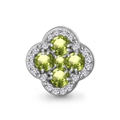 Подвеска из серебра с хризолитами и фианитами