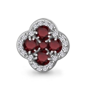 Подвеска из серебра с гранатами и фианитами