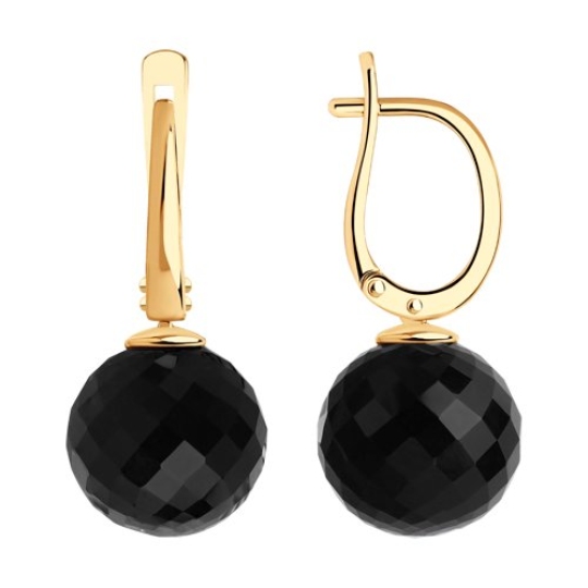 Серьги из золота с агатами