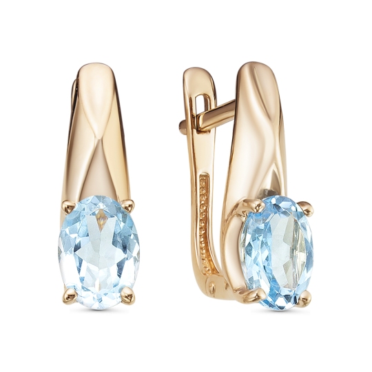 Серьги из золота с топазами