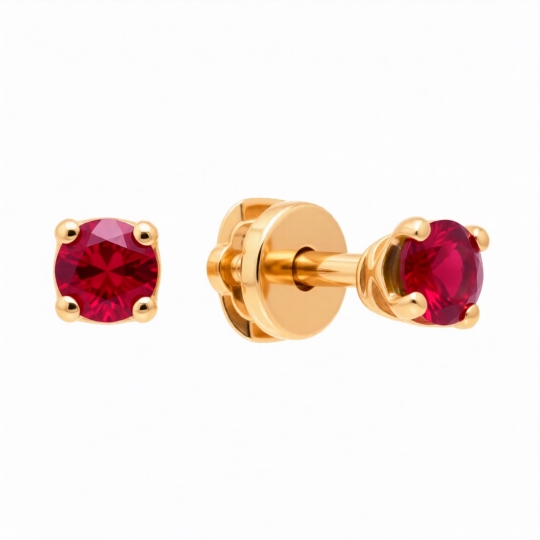 Серьги из золота с рубинами