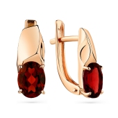 Серьги из золота с гранатами