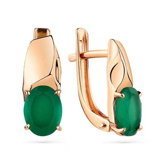 Серьги из золота с агатами