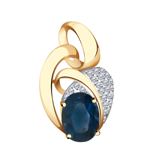 Подвеска из золота с топазом London и фианитами