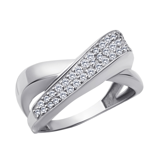 Кольцо из серебра с фианитами