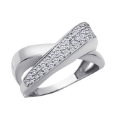 Кольцо из серебра с фианитами