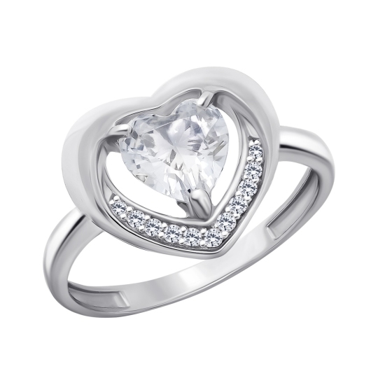 Кольцо из серебра с фианитами