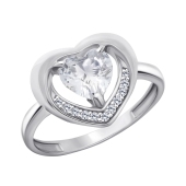 Кольцо из серебра с фианитами