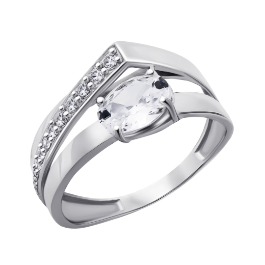 Кольцо из серебра с фианитами