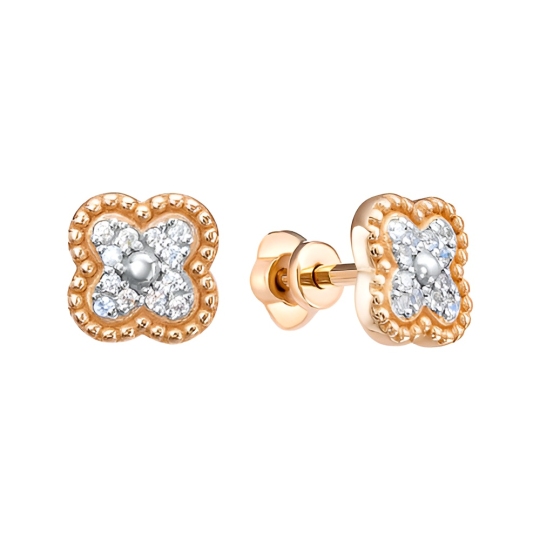 Серьги из золота с фианитами