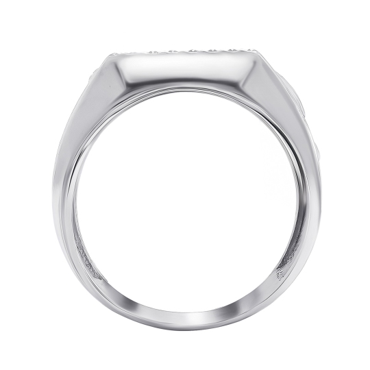 Кольцо-печатка из серебра с ониксом