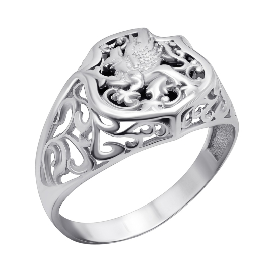 Кольцо-печатка из серебра с ониксом