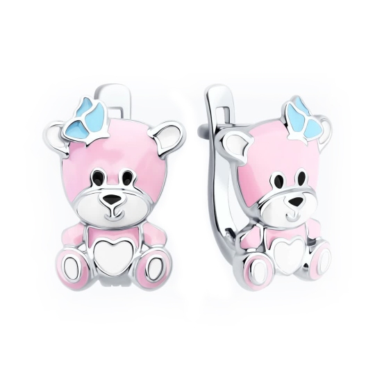 Серьги из серебра с эмалью