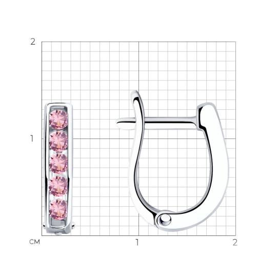 Серьги из серебра с фианитами