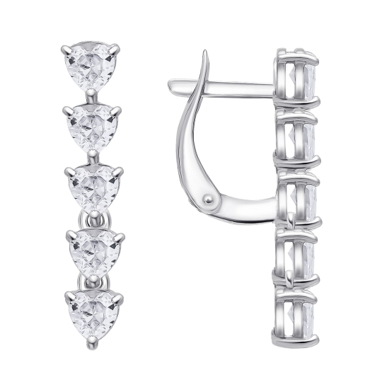 Серьги из серебра с фианитами