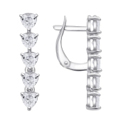 Серьги из серебра с фианитами