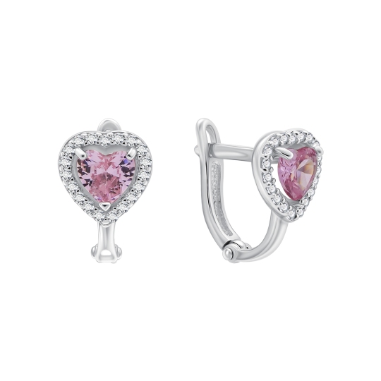 Серьги из серебра с фианитами