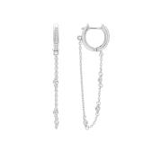 Серьги из серебра с фианитами